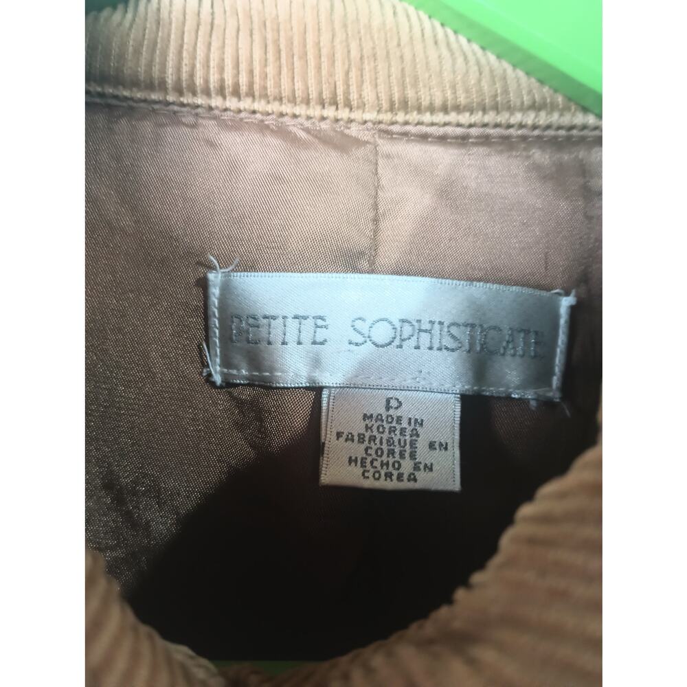 Women's Brown Quilted Barn Jacket Corduroy Collar Petite Button Front Western - Picture 4 of 6